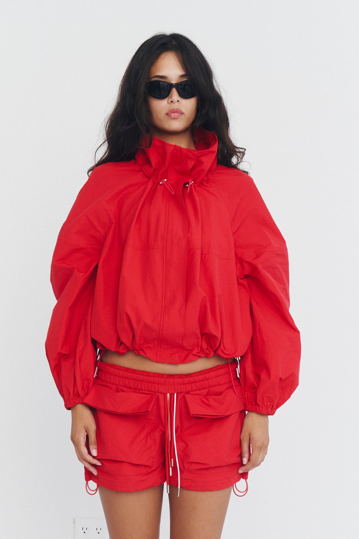 Funnel Neck Utility Anorak – Red