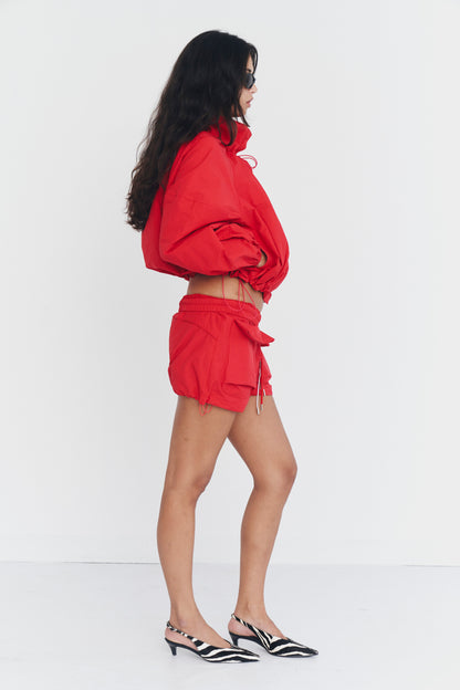 Funnel Neck Utility Anorak – Red