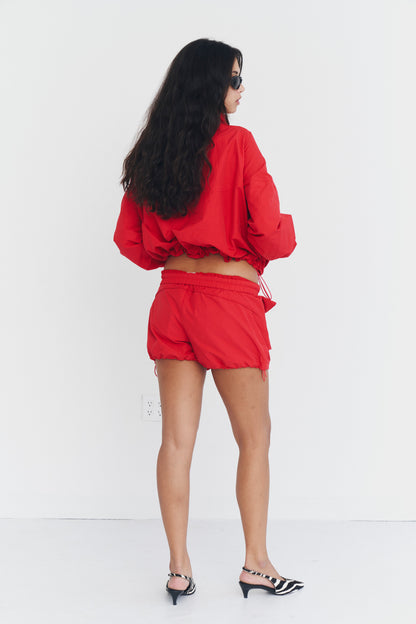 Funnel Neck Utility Anorak – Red