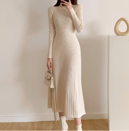 Long Sleeve A-Line Sweater Dress