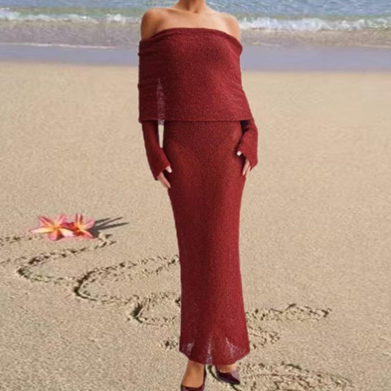 Long Sleeve One Shoulder Pencil Dress