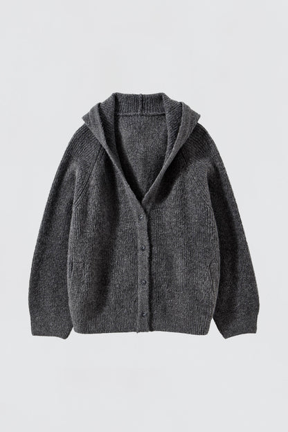 Oversized Patch Pocket Cardigan – Heather Gray