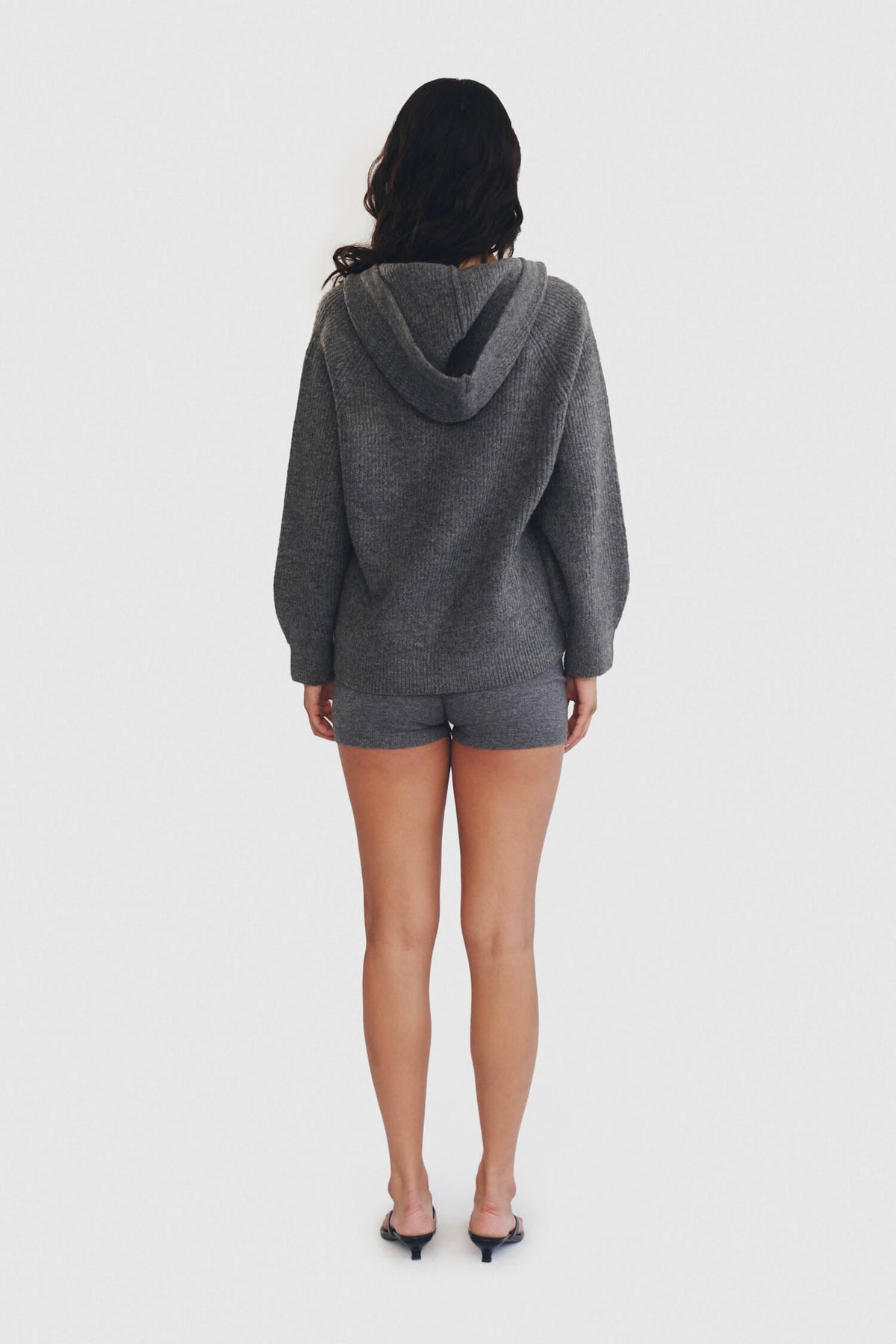 Oversized Patch Pocket Cardigan – Heather Gray