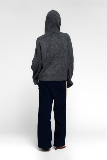 Oversized Patch Pocket Cardigan – Heather Gray