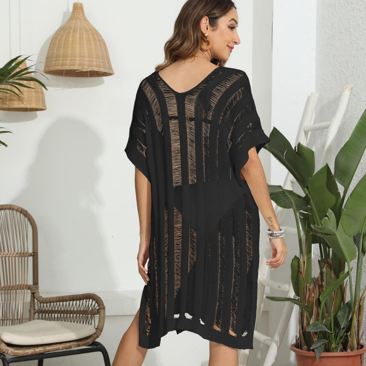 Slit Beach Cover-Up Dress
