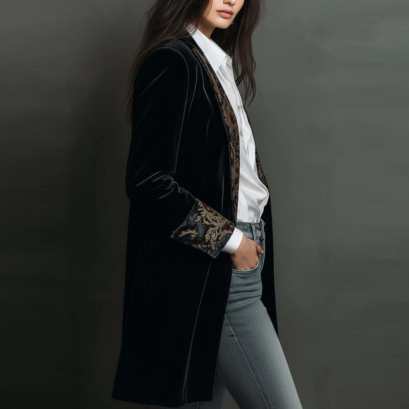 Velvet Panel Coat