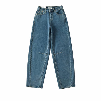 Vintage Curved Wide Leg Denim Trousers