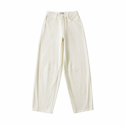 Vintage Curved Wide Leg Denim Trousers