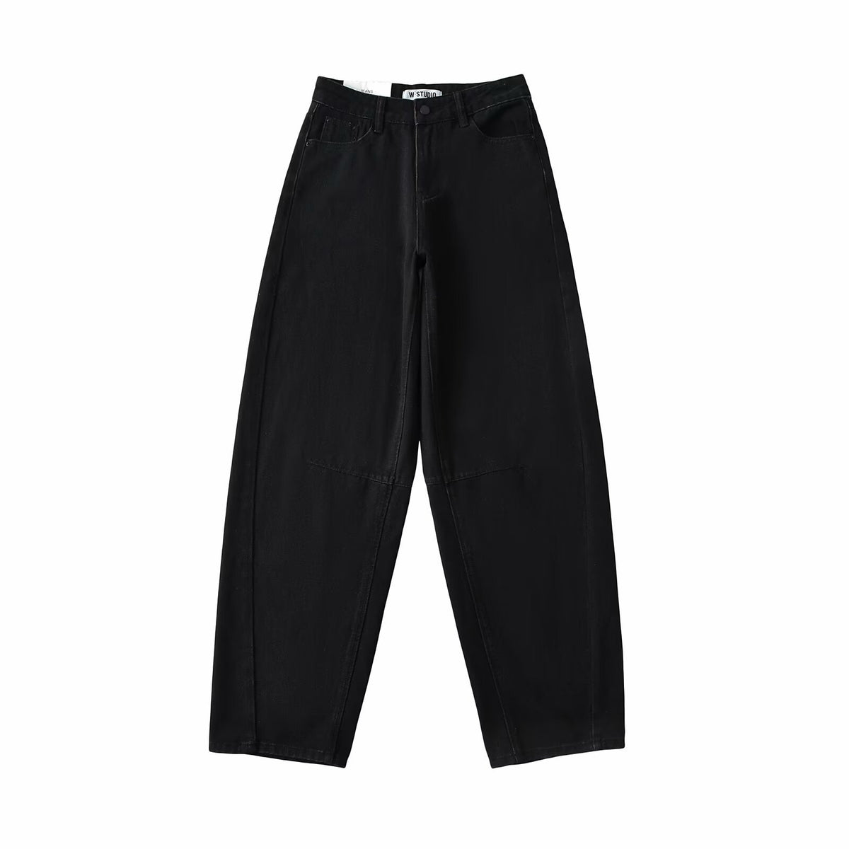 Vintage Curved Wide Leg Denim Trousers
