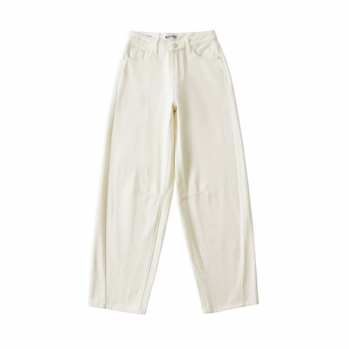 Vintage Curved Wide Leg Denim Trousers