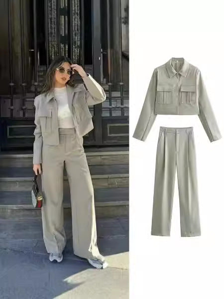 Slim Fit Blazer & Pants Suit – Green