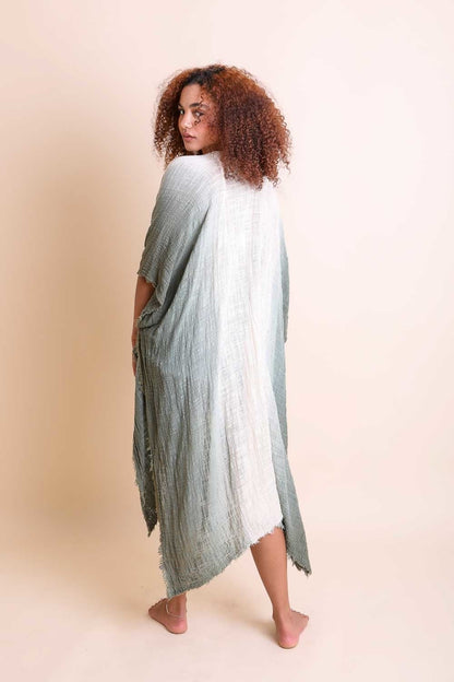 Ombre Cotton Kimono Lightweight Beach Cover Up for Women