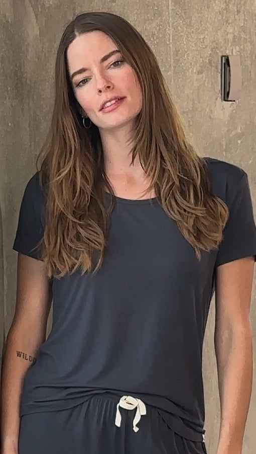 Bamboo Lounge Set Womens T Shirt And Shorts Soft Sleepwear X