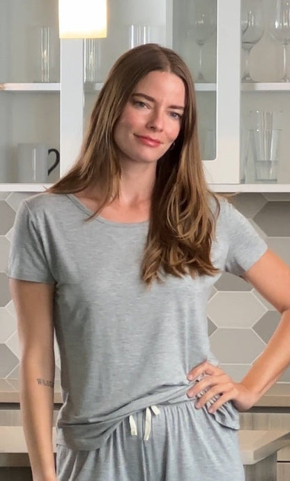 Bamboo Lounge Set Womens T Shirt And Shorts Soft Sleepwear X