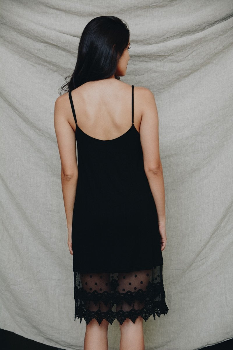 Polka Dot Lace Slip Dress Women Elegant Casual Summer Style
