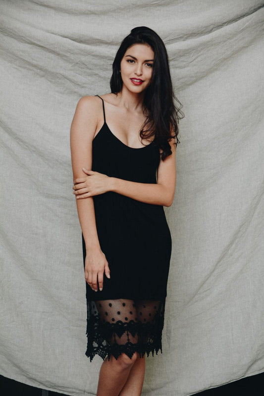 Polka Dot Lace Slip Dress Women Elegant Casual Summer Style