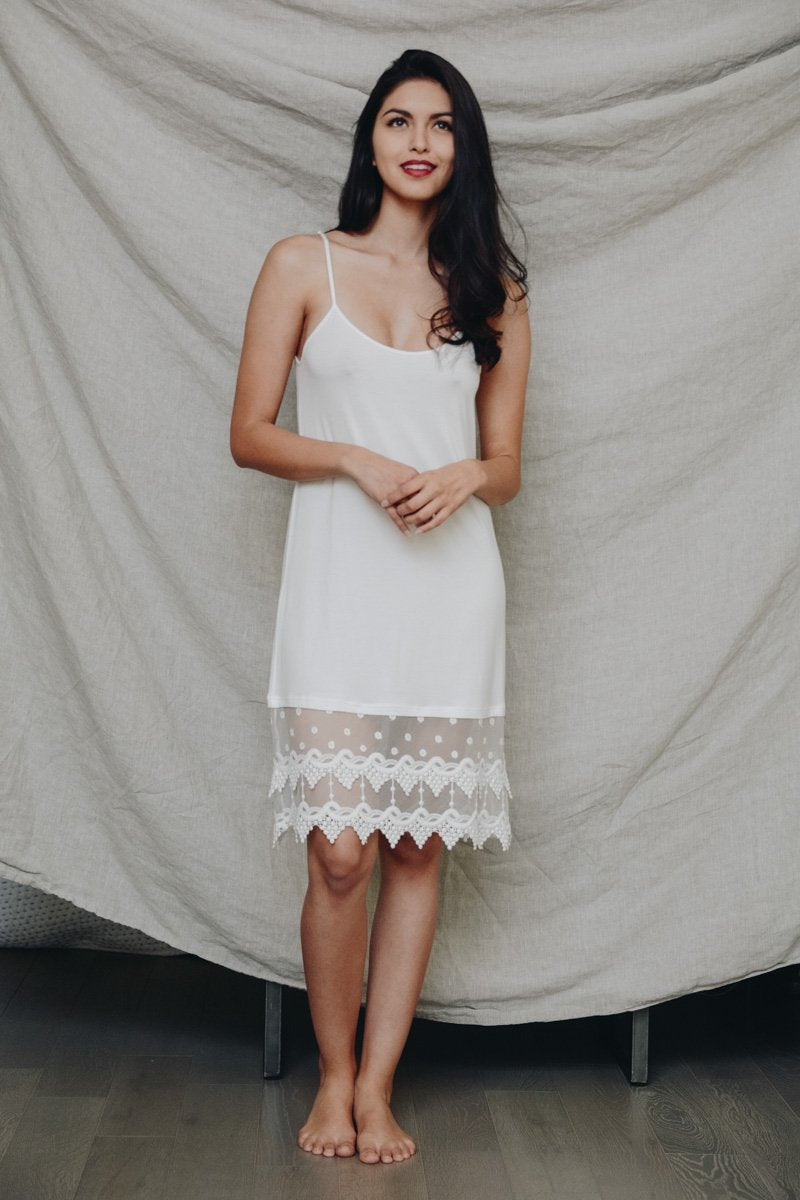 Polka Dot Lace Slip Dress Women Elegant Casual Summer Style