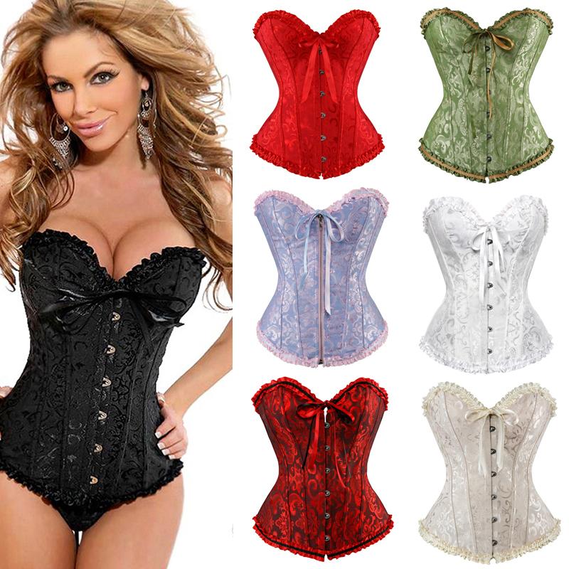 Women Gothic Steampunk Lace Up Waist Trainer Corset Top