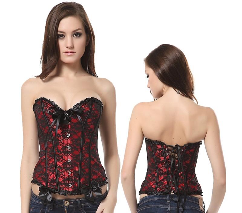 Women Gothic Steampunk Lace Up Waist Trainer Corset Top