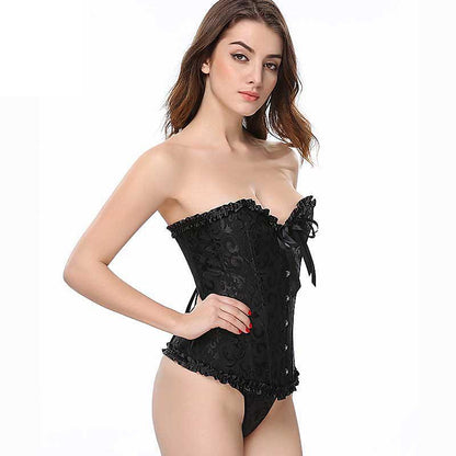 Women Gothic Steampunk Lace Up Waist Trainer Corset Top