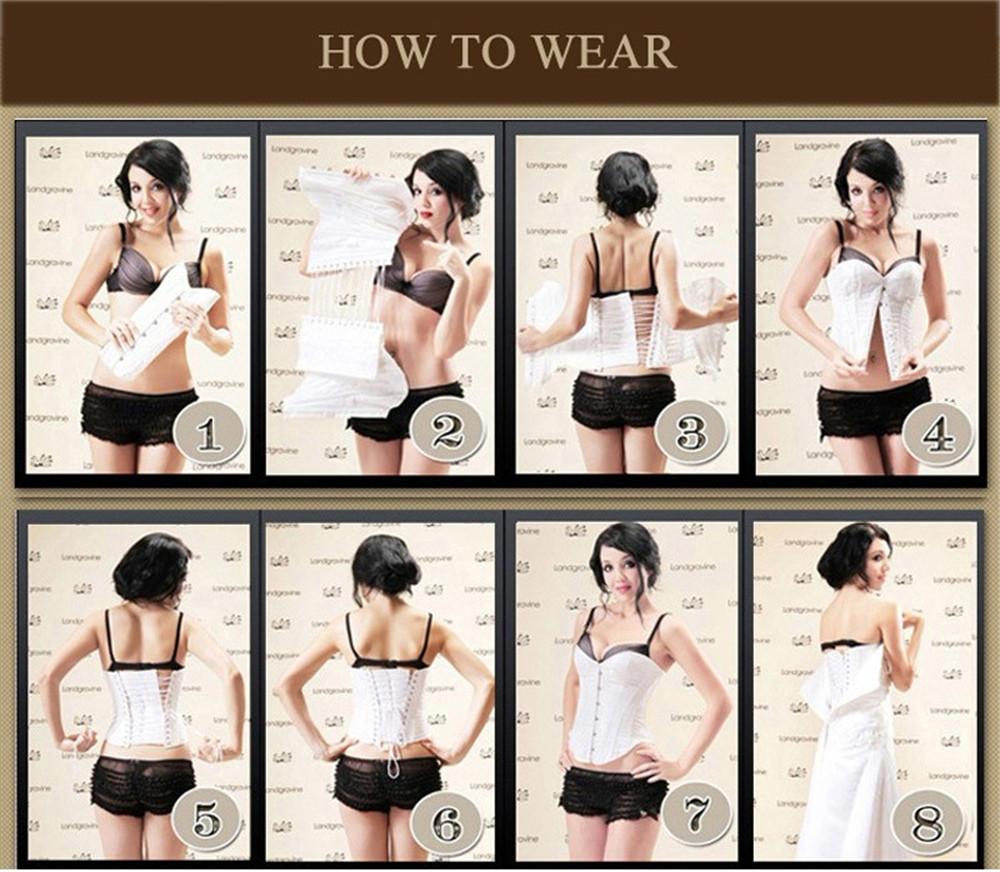 Women Gothic Steampunk Lace Up Waist Trainer Corset Top