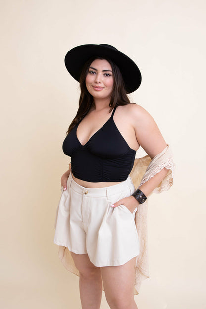 Ruched Plus Size Bralette for Women Comfortable Support Bra