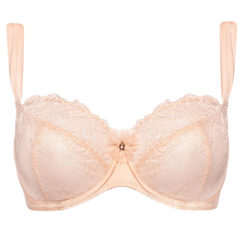 3-Part Cup Sheer Lace Bra for Women Luxury Underwire Comfort