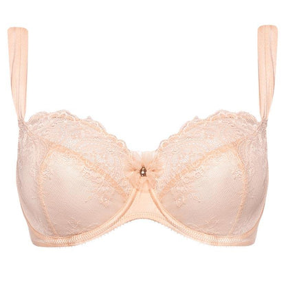 3-Part Cup Sheer Lace Bra for Women Luxury Underwire Comfort