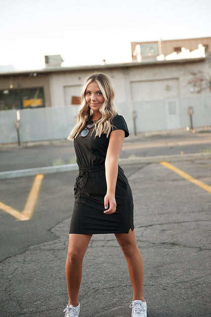 Black Casual Pocket Dress Women Lightweight Everyday Wear