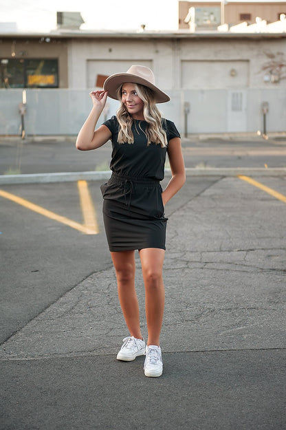 Black Casual Pocket Dress Women Lightweight Everyday Wear