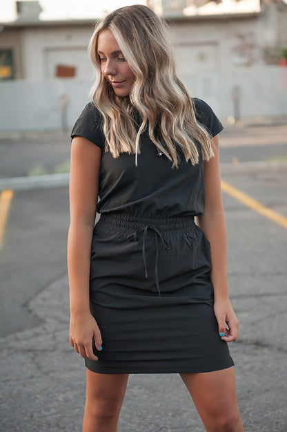 Black Casual Pocket Dress Women Lightweight Everyday Wear