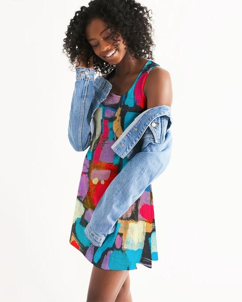 Women's Geometric Racerback Casual Dress