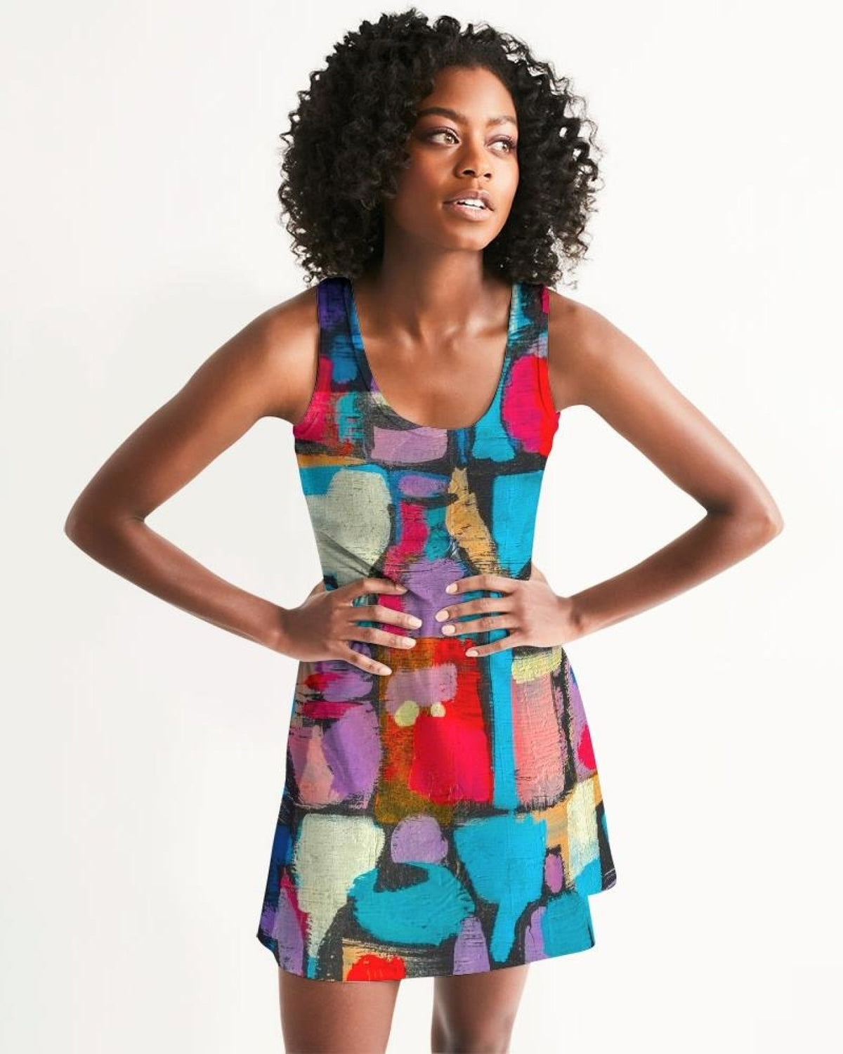 Women's Geometric Racerback Casual Dress