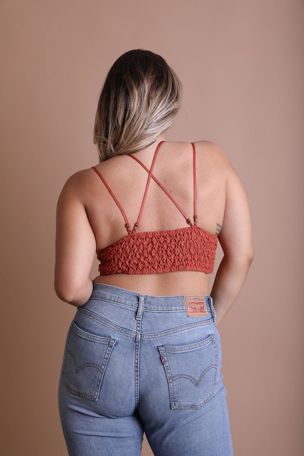 Plus Size Crochet Lace Longline Bralette for Women Comfort